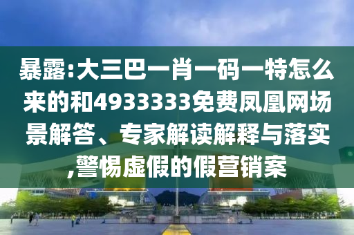 暴露:大三巴一肖一碼一特怎么來的和4933333免費(fèi)鳳凰網(wǎng)場景解答、專家解讀解釋與落實(shí),警惕虛假的假營銷案
