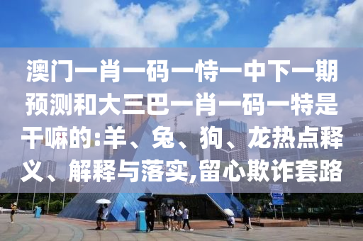 澳門一肖一碼一恃一中下一期預(yù)測(cè)和大三巴一肖一碼一特是干嘛的:羊、兔、狗、龍熱點(diǎn)釋義、解釋與落實(shí),留心欺詐套路
