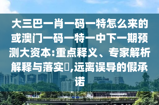 大三巴一肖一碼一特怎么來的或澳門一碼一特一中下一期預(yù)測大資本:重點(diǎn)釋義、專家解析解釋與落實(shí)?,遠(yuǎn)離誤導(dǎo)的假承諾
