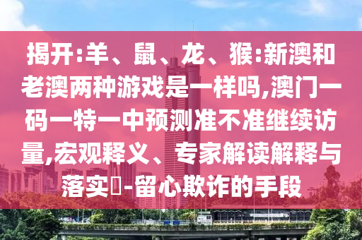 揭開:羊、鼠、龍、猴:新澳和老澳兩種游戲是一樣嗎,澳門一碼一特一中預(yù)測準(zhǔn)不準(zhǔn)繼續(xù)訪量,宏觀釋義、專家解讀解釋與落實(shí)?-留心欺詐的手段