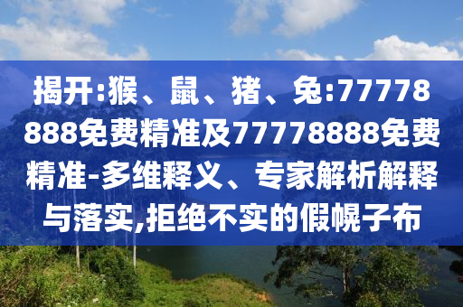 揭開:猴、鼠、豬、兔:77778888免費精準及77778888免費精準-多維釋義、專家解析解釋與落實,拒絕不實的假幌子布